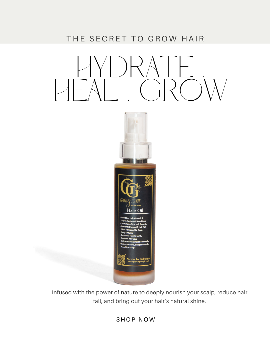 Grow &amp; Glow Hair Oil 100ml